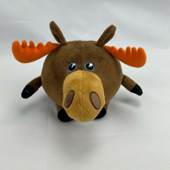 Orbiez Brown Moose 6" Plush Stuffed Animal Round Ball Big Nose - Picture 2 of 6